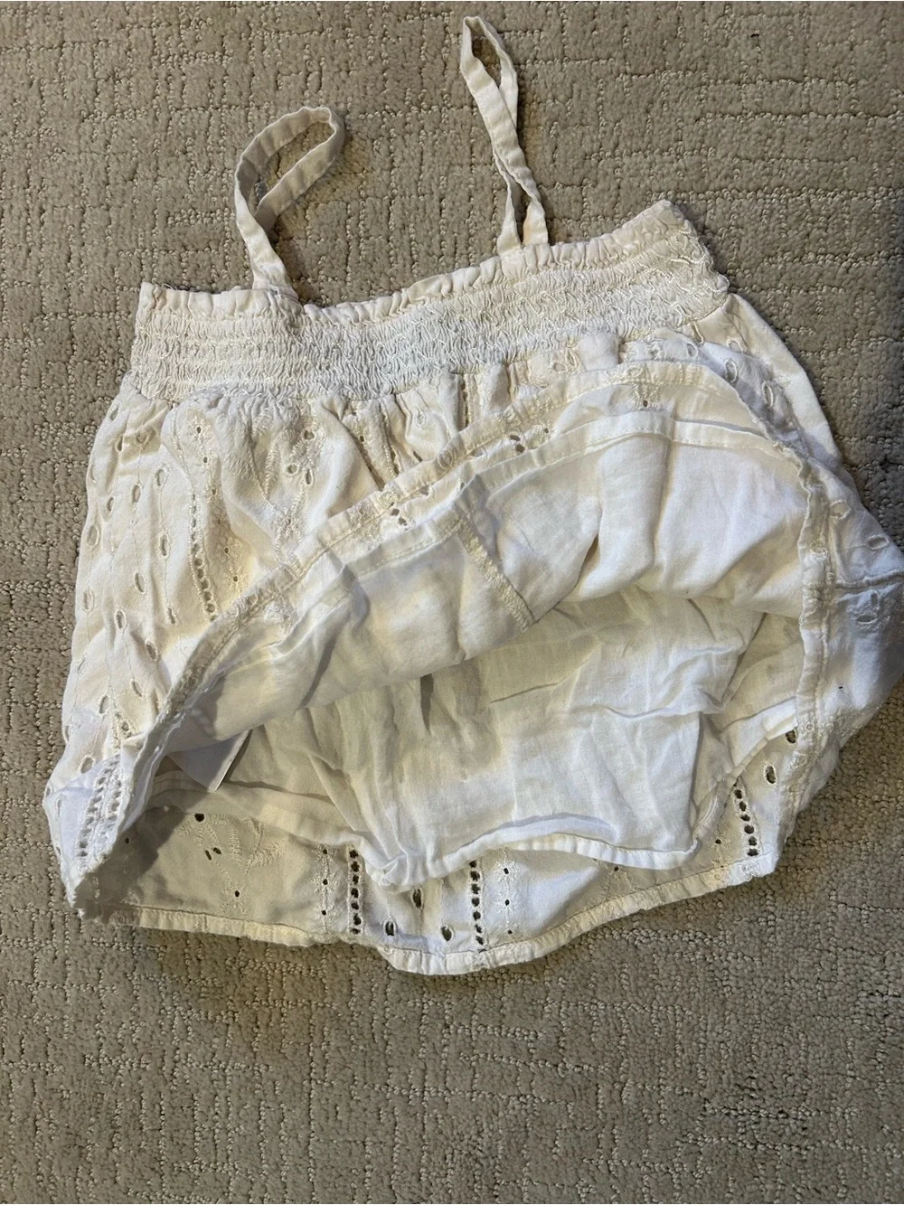 Old Navy girls eyelet white cream tank summer flowy 3T